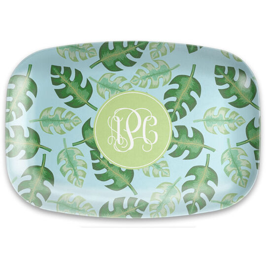 Blue Tropical Melamine Platter